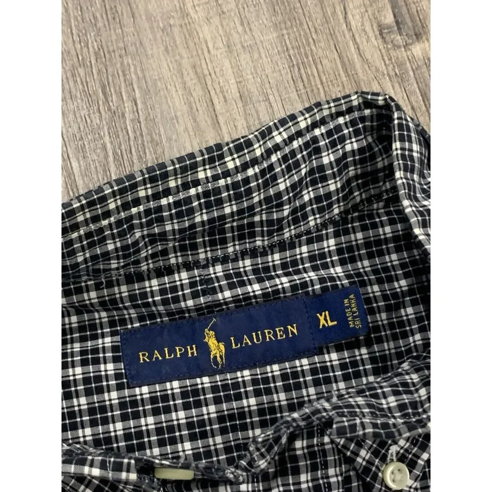Ralph Lauren Long Sleeve Button Down Men's Size XL‎ Plaid Gingham Check